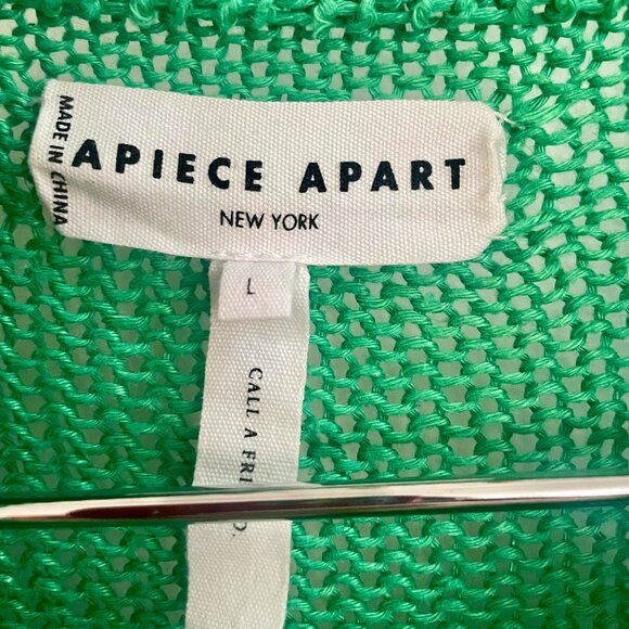 Apiece Apart Green Linen Cropped Sweater Size L - Picture 3 of 7